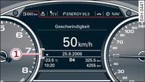 Instrumentenpaneel: Voorbeeld informatieregel